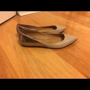 Calvin Klein two tone silver beige flats size 5